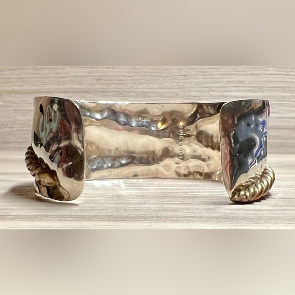 Vintage Louis Booth Sterling Silver Modernist Brass Twisted Rope Cuff Bracelet - Picture 3 of 7